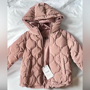 Zara puffer coat for girls Size 6. Pink colour